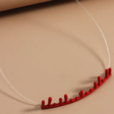 Red Blood Droplets Necklace Halloween Transparent Wire Blood Liquid Metal