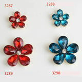 Red Crystal Rhinestone Flower Button Clasp Jewelry Making Supplies