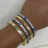 Red Evil Eye CZ Tennis Chain Bracelet for Women
