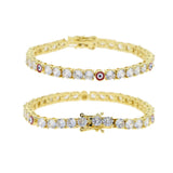 Red Evil Eye CZ Tennis Chain Bracelet for Women