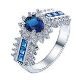 Red Green Zircon Ring Women Engagement Wedding Party Ring Size 6-12
