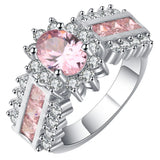 Red Green Zircon Ring Women Engagement Wedding Party Ring Size 6-12