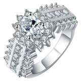 Red Green Zircon Ring Women Engagement Wedding Party Ring Size 6-12