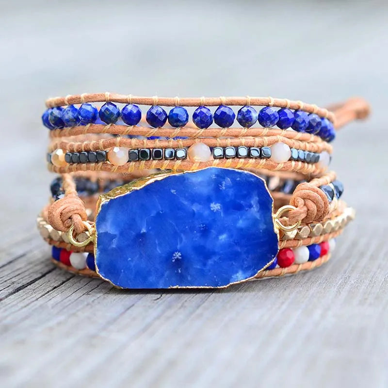 Natural Stone Beads Bracelet Charm Bracelet Independence Jewelry