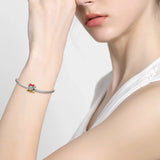 Red Bow Mouse Bead for Women Bracelet Necklace DIY Jewelry Gift S925 Silver