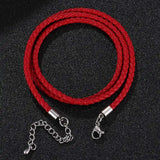 Red Braided Leather Rope Bracelet Women Wrap Bracelet FR0543