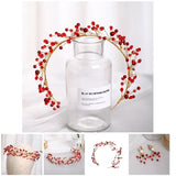 Red Bridal Hair Accessories Hand-beaded Toast Dress Fairy Red Headband Headdress