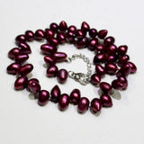 Red Bullet Head Freshwater Pearl Necklace 8x10mm-8x14mm