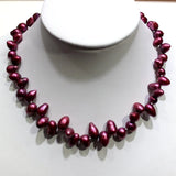 Red Bullet Head Freshwater Pearl Necklace 8x10mm-8x14mm