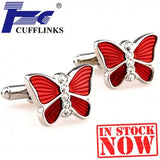 Red Butterfly Cufflink Cuff Link 2 Pairs