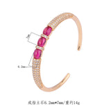 Red CZ Stone Bracelet Women Wedding Party Chain Jewelry