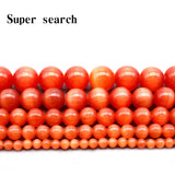 Red Cat Eye Beads 4/6/8/10/12MM Glass String Loose Space Opal DIY Charm Beads