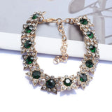 Red Champagne Green Rhinestone Bracelet Star Shape Charm Bangle