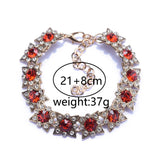 Red Champagne Green Rhinestone Bracelet Star Shape Charm Bangle