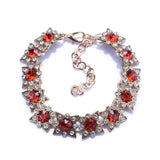 Red Champagne Green Rhinestone Bracelet Star Shape Charm Bangle