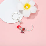 Red Charm Dumbbell & Peach Heart Charm, Fitness Accessories, DIY Key Chain