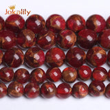 Red Cloisonne Beads Stone Round Loose Beads 4-12mm