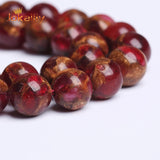Red Cloisonne Beads Stone Round Loose Beads 4-12mm