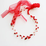 Red Crystal Women Hair Jewelry Accessories Plant Combs Head Decoration
