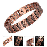 Red Copper Bracelets Male Double Row Magnetite Pattern Men's Bracelet