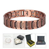 Red Copper Bracelets Male Double Row Magnetite Pattern Men's Bracelet