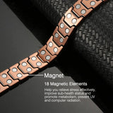 Red Copper Bracelets Male Double Row Magnetite Pattern Men's Bracelet