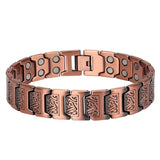 Red Copper Bracelets Male Double Row Magnetite Pattern Men's Bracelet