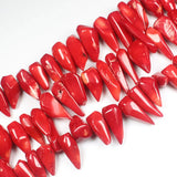 Red Coral 5-9X13-23mm Faceted Pepper Beads 15inch