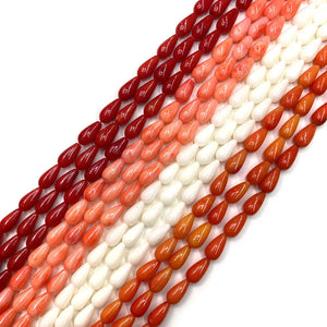 Red Coral Beads Drop-shaped Natural Bulk Jewelry Necklace Bracelet DIY