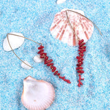 Red Coral Dangle Earrings Boheme Christmas Jewelry Shop