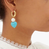 Red Coral Drop Earrings For Women