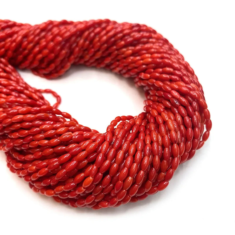Red Coral Rice Beads 2-8mm Natural Bulk Jewelry Necklace Bracelet DIY 15 Inches