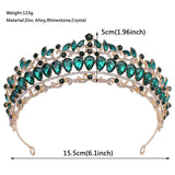 Red Crystal Crown Bridal Wedding Tiaras Rhinestone Hair Jewelry