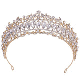 Red Crystal Crown Bridal Wedding Tiaras Rhinestone Hair Jewelry