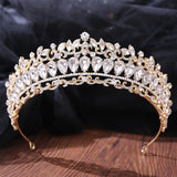 Red Crystal Crown Bridal Wedding Tiaras Rhinestone Hair Jewelry