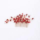 Red Crystal Hair Comb Wedding Hair Accessories For Women