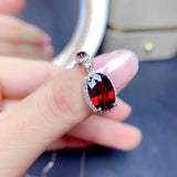 Red Crystal Ruby Gemstone Diamond Pendant Necklace Women 14k Fine Jewelry