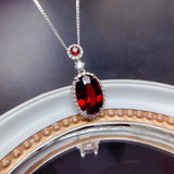 Red Crystal Ruby Gemstone Diamond Pendant Necklace Women 14k Fine Jewelry