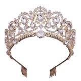 Red Crystal Tiara Vintage Rhinestone Pageant Crown Wedding Hair Jewelry