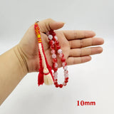 Red Crystal Tasbih Muslim Jewelry Bracelet 33 45 51 66 99 Prayer Beads Misbaha