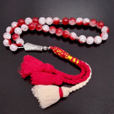 Red Crystal Tasbih Muslim Jewelry Bracelet 33 45 51 66 99 Prayer Beads Misbaha