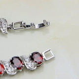 Red Cubic Zirconia Zircon Silver 925 Bridal Bracelet for Women