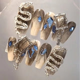 Red/Denim Crystal Rhinestones 3D Nail Art DIY Decoration