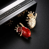 Red Enamel Heart Brooch Pins for Hospital Clinic Uniform