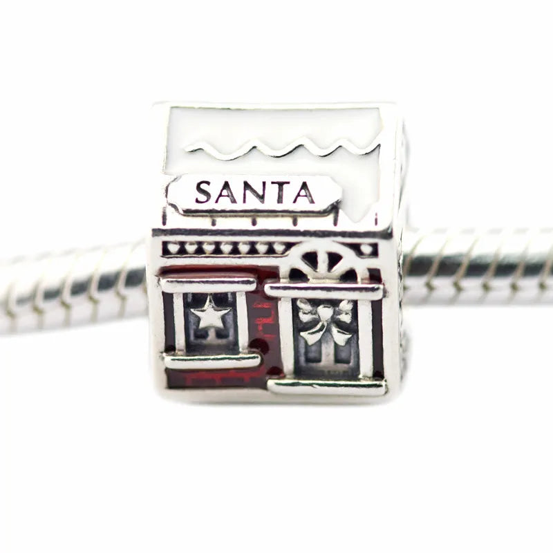 Santa Home Warm Sign DIY Beads for Silver 925 Charms Bracelets