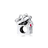 Santa Giftbox Enamel Charm Beads 925 Silver Winter Charms Bracelets DIY