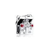 Santa Giftbox Enamel Charm Beads 925 Silver Winter Charms Bracelets DIY