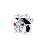 Santa Giftbox Enamel Charm Beads 925 Silver Winter Charms Bracelets DIY