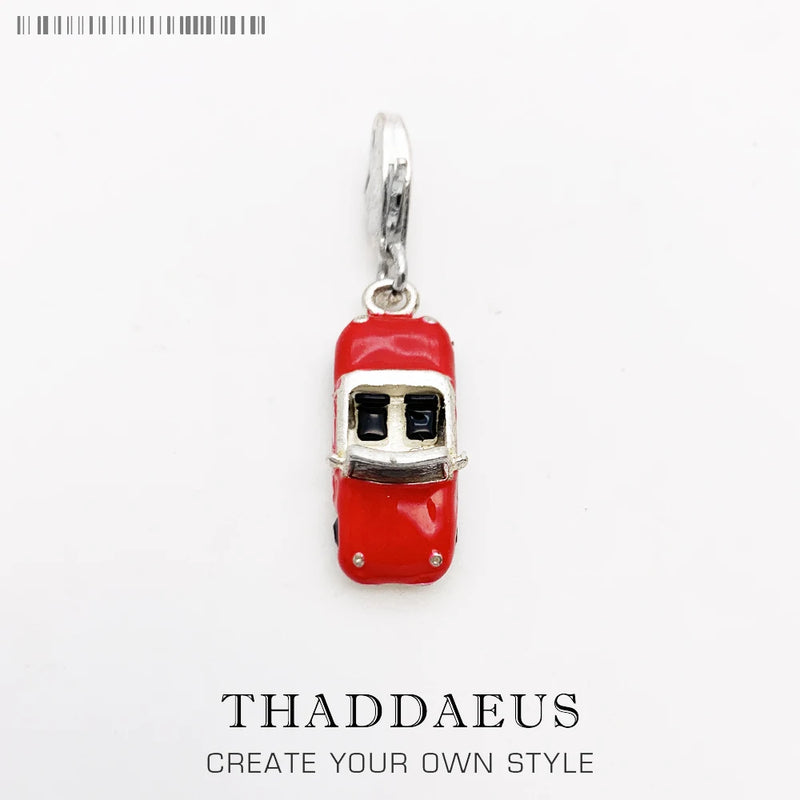 Red Enamel Sports Car Charm Pendant,2020 Autumn Fit Bracelet Bangles