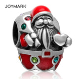 Red Zircon Pave Santa Claus Charm Bead 925 Sterling Silver